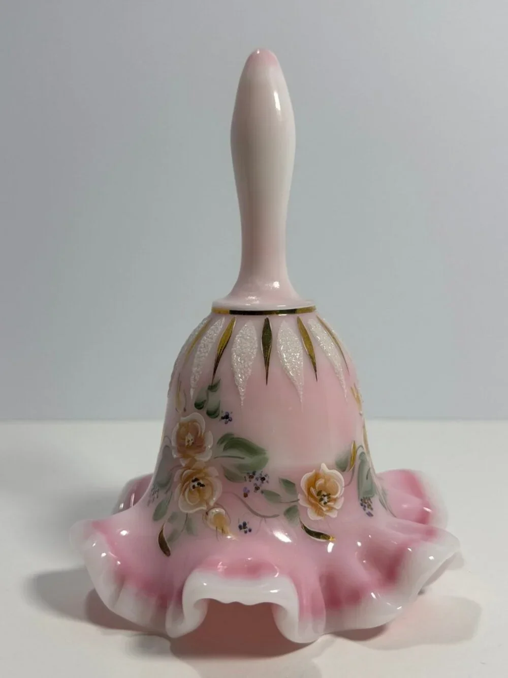 Fenton Rosalene Bell, 2105/2500 Limited Edition, Hand Painted Roses, Artist Sign